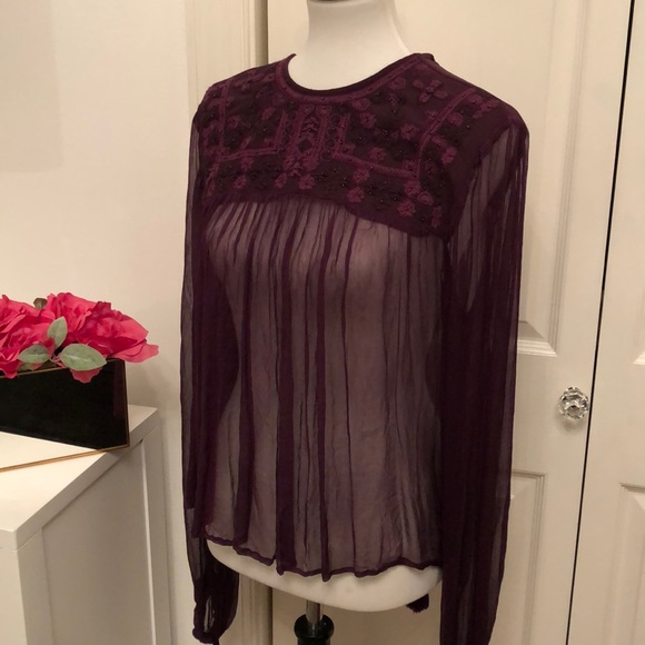 Free People Tops - Free People Retro Femme Blouse Sm NWT